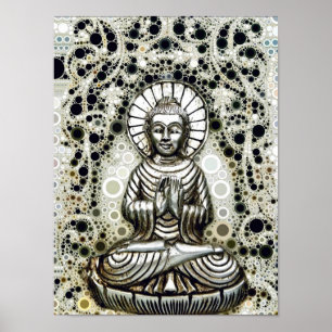Poster de prata de Buddha