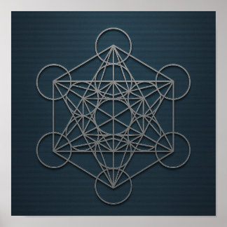 Poster de prata Marinho de cubo de Metatron