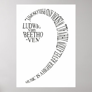 Poster de presentes de música - Bass Clef Word Art