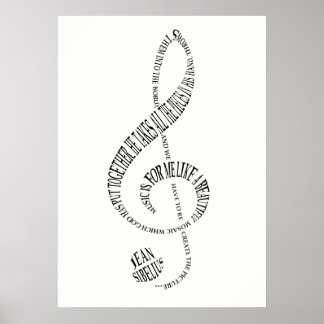 Poster de presentes de música - Treble Clef Word A