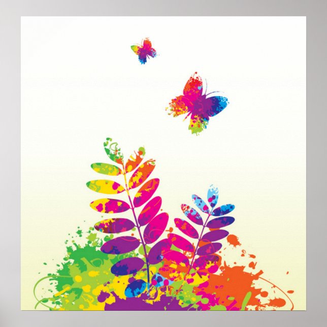 Poster de Primavera colorida (Frente)