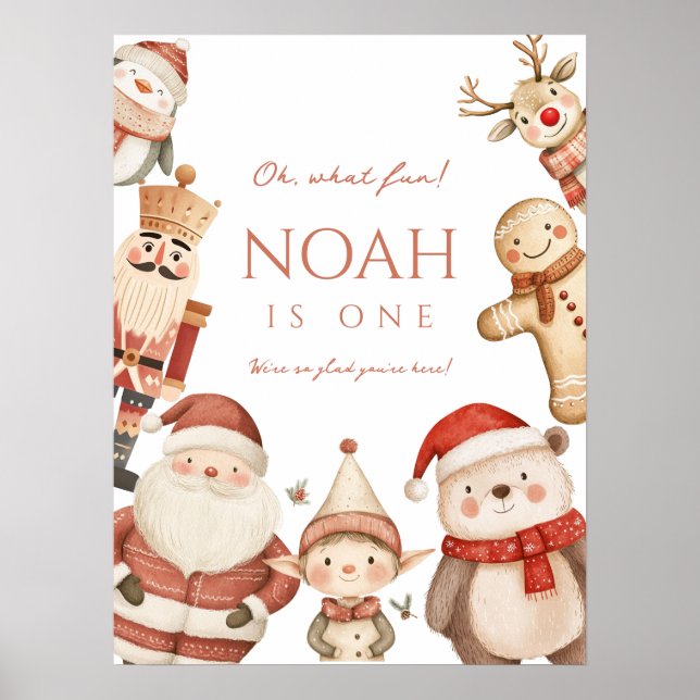 Poster de primeiro aniversario de Natal para Boys  (Frente)