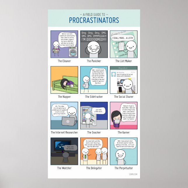 Poster de procrastinação (Frente)
