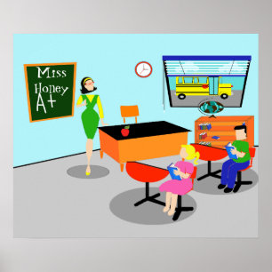 Poster de professor retrô