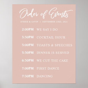 Poster de Programação de Dia de Casamento da Ordem