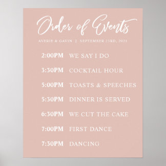 Poster de Programação de Dia de Casamento da Ordem