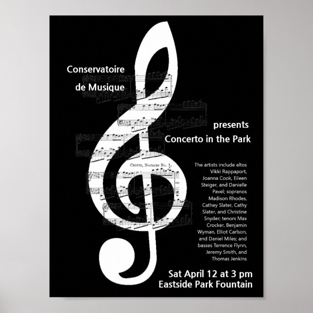 Poster de Promocional de Limpeza de Treble Concert (Frente)