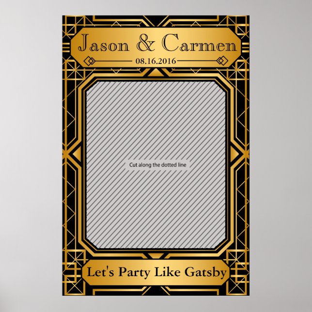 Poster de Prop de Casamento Gatsby para Booth Foto (Frente)