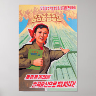 Poster de Propaganda Norte-Coreano -