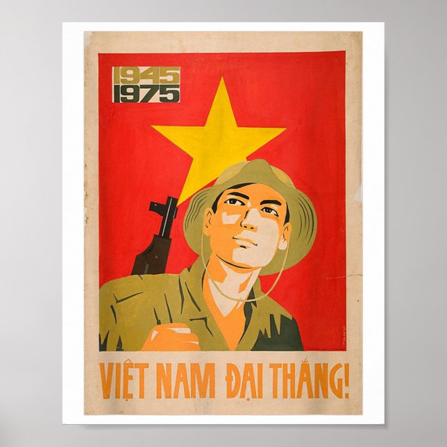 Poster de Propaganda Vietcong - Comunista da Guerr (Frente)