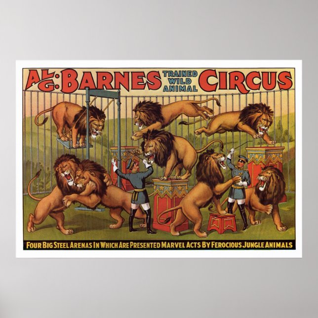 Poster de Publicidade Barnes Circus a partir da dé (Frente)