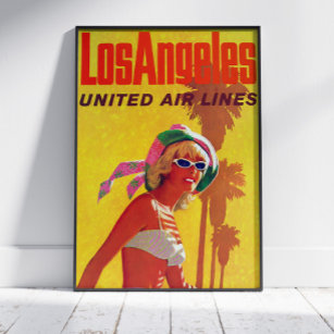 Poster de Publicidade da Los Angeles United Air Li