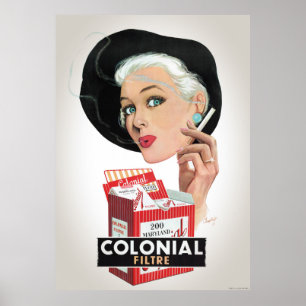 Poster de publicidade em vídeo colonial restaurad