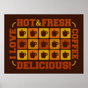 Poster de Quadrados de Café, personalizável