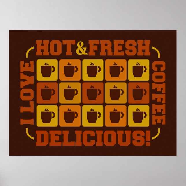 Poster de Quadrados de Café, personalizável (Frente)