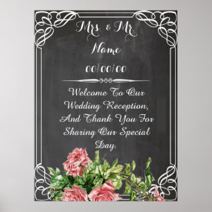 poster de quadro de chalkboard, poster de casament