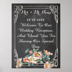 poster de quadro de chalkboard, poster de casament