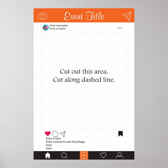 Poster de Quadro de Prop Booth de Fotografia Toque (Frente)