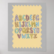 Poster de quarto infantil alfabeto