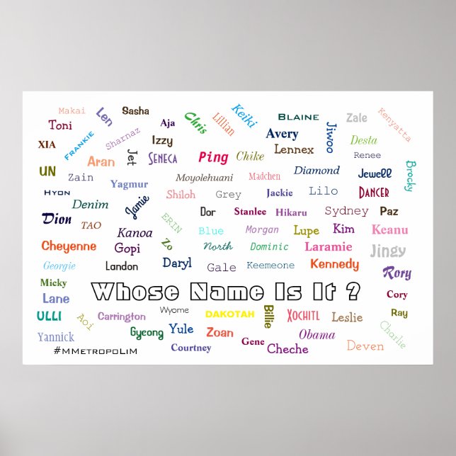 POSTER De Quem É? Nomes unisex/MMETROPOLIM (Frente)