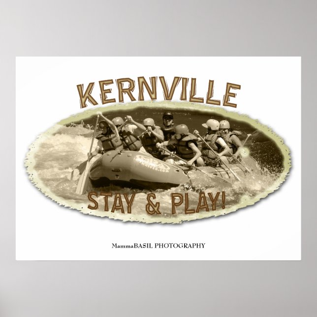 Poster de Rafting do Rio Kernville excelente! (Frente)