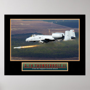 Poster de "raio" 24x18 do avião militar A-10