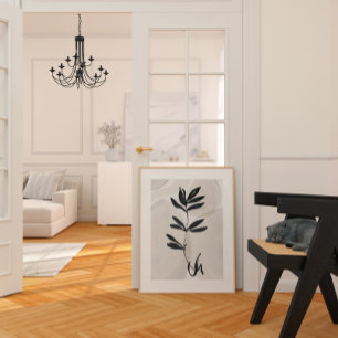 Poster de ramo preto escandinavo simples