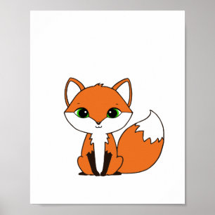 Poster de Raposa em Estilo Chibi