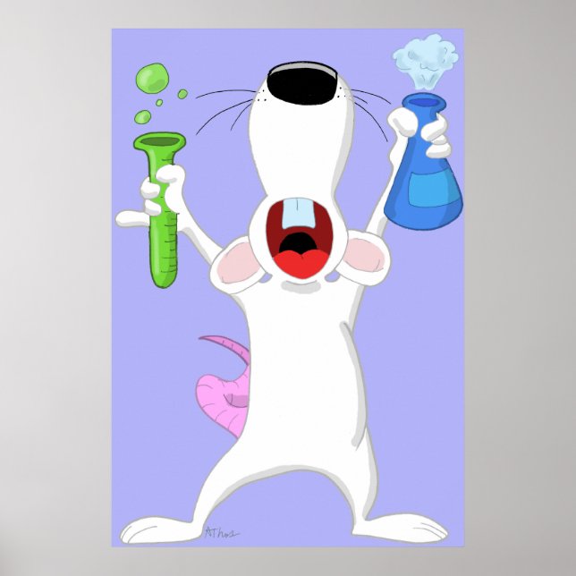 Poster de rato do laboratório do Geek de ciências (Frente)