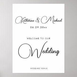 Poster de Recepção de casamento de de Script Branc