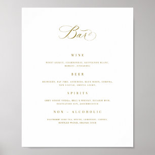 Poster de Recepção de Sinal de Drink no Menu de Ba