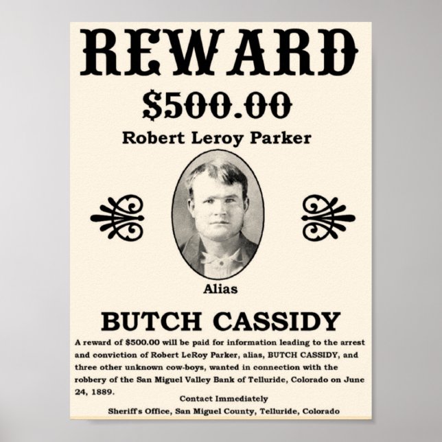 Poster de Recompensa do Botão Cassidy (Frente)