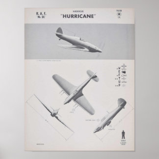 Poster de reconhecimento do Hawker Hurricane MKIIC