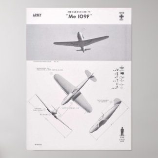 POSTER de reconhecimento ME 109F, 1942