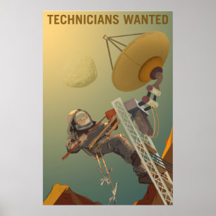 Poster de recrutamento da NASA Marte - técnicos
