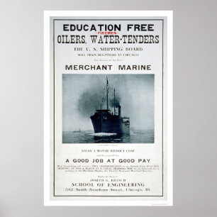 Poster de Recrutamento Marinho Merchant (US02056)