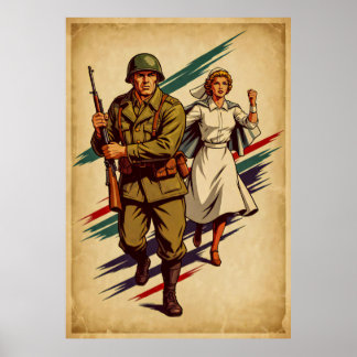 Poster de Recrutamento Militar Clássico em Estilo
