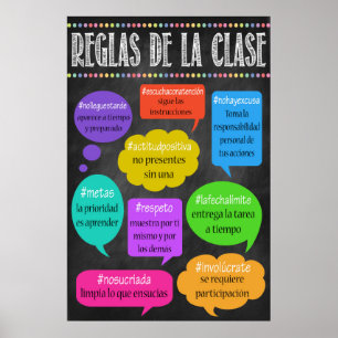 POSTER de Regras da Sala de Aula ESPANHOLA! REGLAS