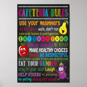 Poster de Regras de Cafeteria Escolar