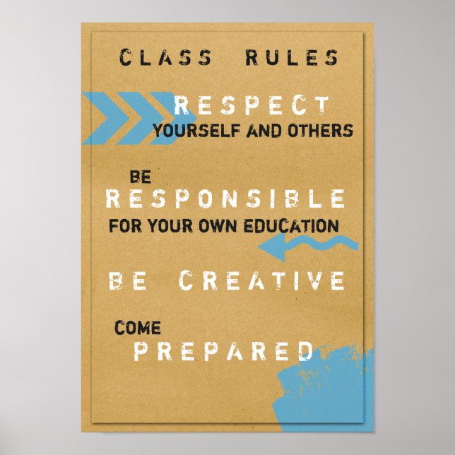 Poster de Regras de Classe (Personalizável) (Frente)