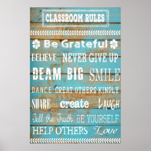 Poster de Regras de Poster e Classe de Boas-vindas