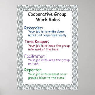 Poster de Regras de Trabalho do Grupo Cooperativo