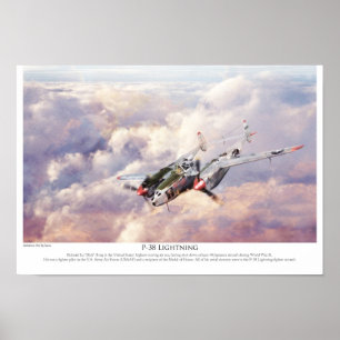 Poster de "relâmpago da arte da aviação P-38J "