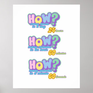 Poster De Relógio Educativo, Contando A Hora 2