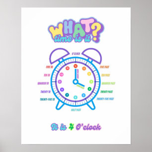 Poster De Relógio Educativo, Contando O Tempo