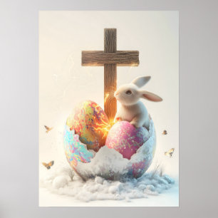 Poster de ressurreição do felz pascoa