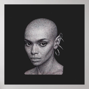 Poster de Retrato da Mulher Balda Futurística
