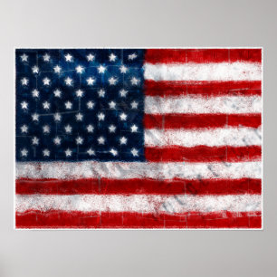 Poster de Retrato de Bandeira Americana