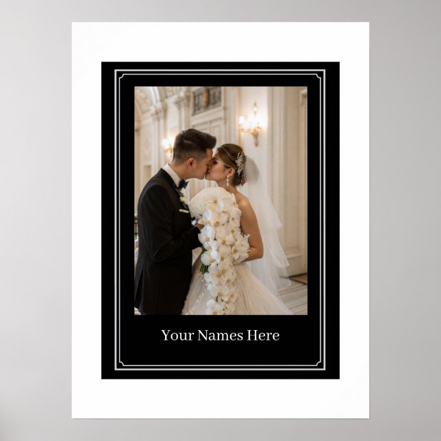 Pôster de Retrato de Casamento Personalizado (Frente)