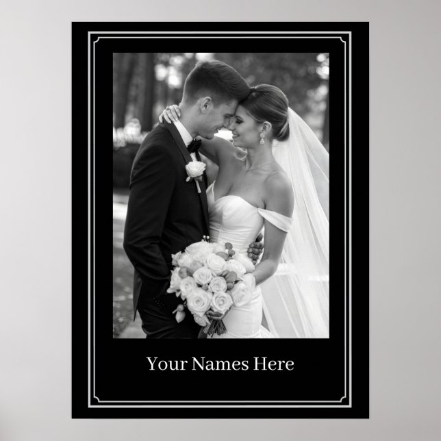 Pôster de Retrato de Casamento Personalizado (Frente)